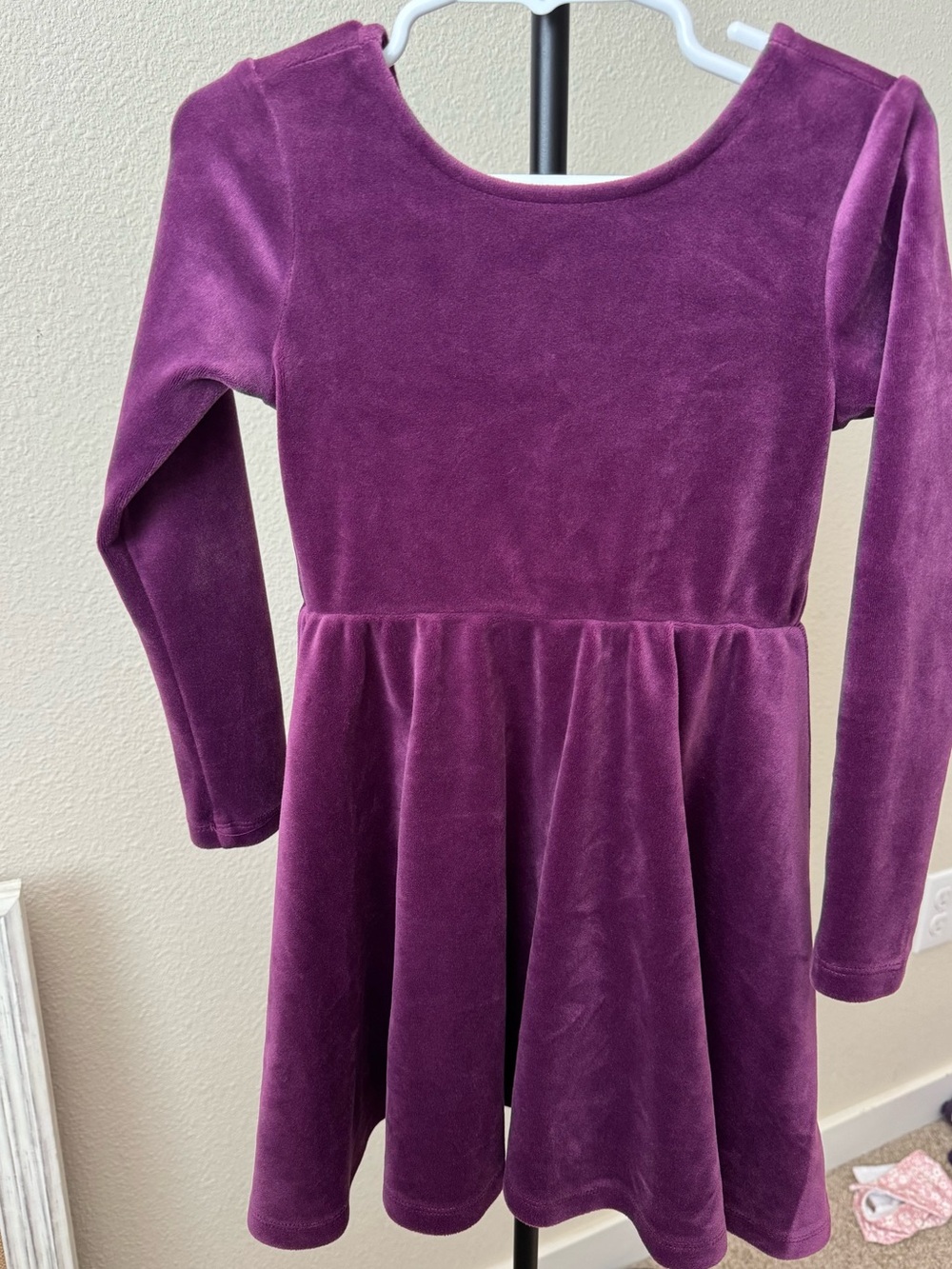 Tea Collection Velvet Long-Sleeve Fit-and-Flare Dress